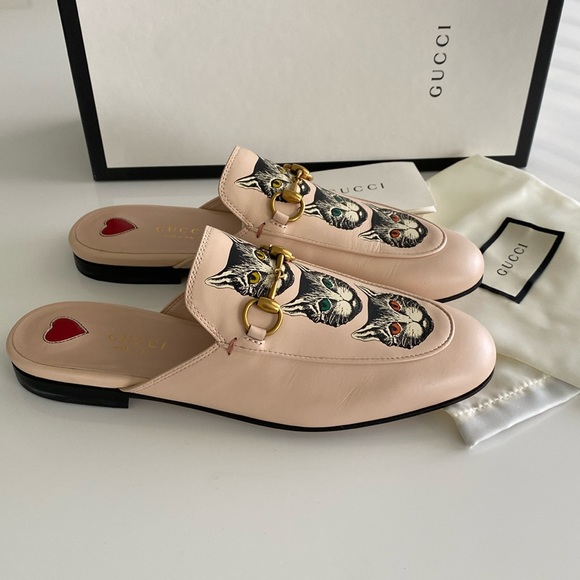 New Authentic Gucci Princetown Mule Cat G 37 US 7 - Picture 8 of 16
